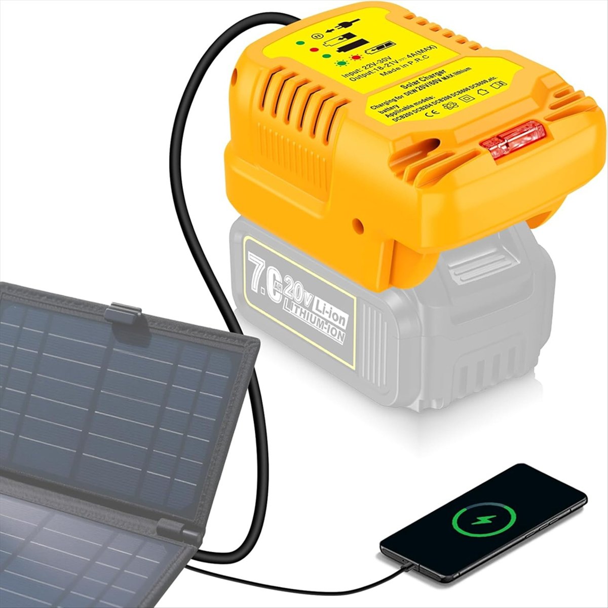 Dewalt 20V/60V Pil için Güneş  - Usb Charger Dynamo incelemesi ve fiyatı