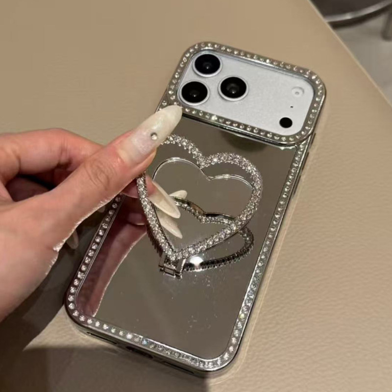 Aynalı Bling Elmas Kalp Telefo - Kickstand Adjustable incelemesi ve fiyatı